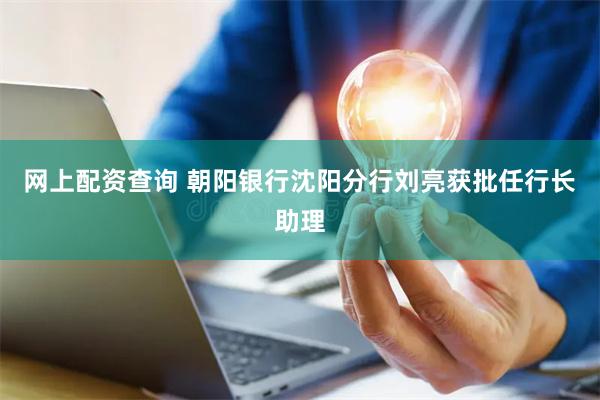 网上配资查询 朝阳银行沈阳分行刘亮获批任行长助理