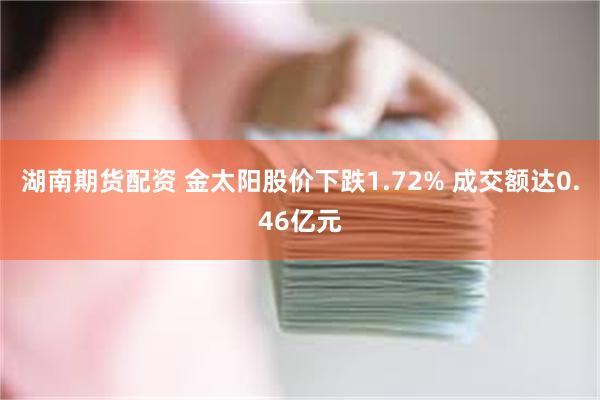 湖南期货配资 金太阳股价下跌1.72% 成交额达0.46亿元