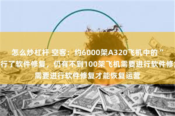 怎么炒杠杆 空客:约6000架A320飞机中的“绝大多数”已进行了软件修复,仍有不到100架飞机需要进行软件修复才能恢复运营